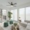 large shaded windows in bright living room
