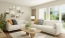 a living room with a couch and a coffee table