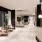 a lounge area with wood floors