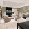 a media room with a large tv